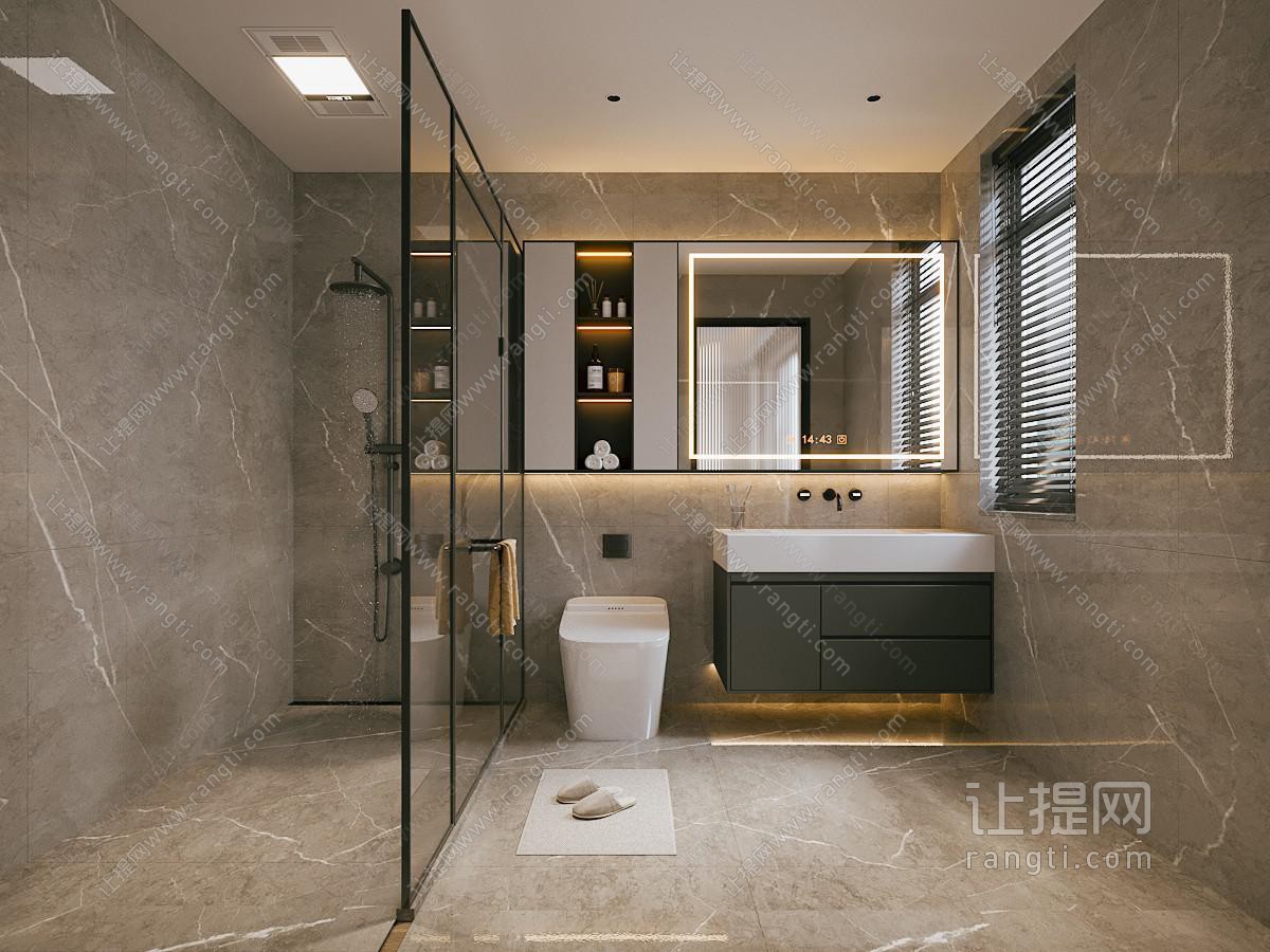 现代卫浴间 洗手间