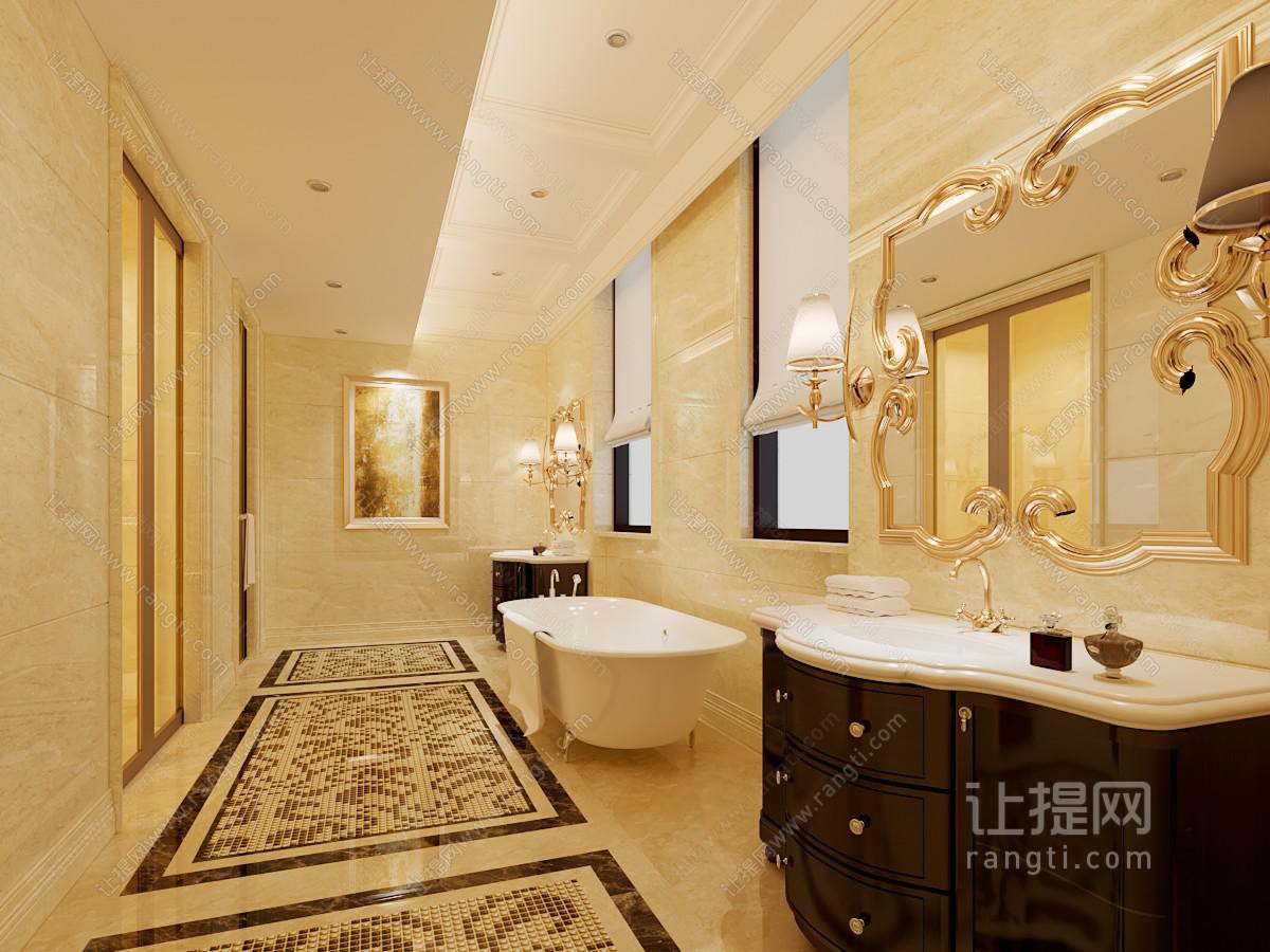 欧式酒店卫浴间 洗手间