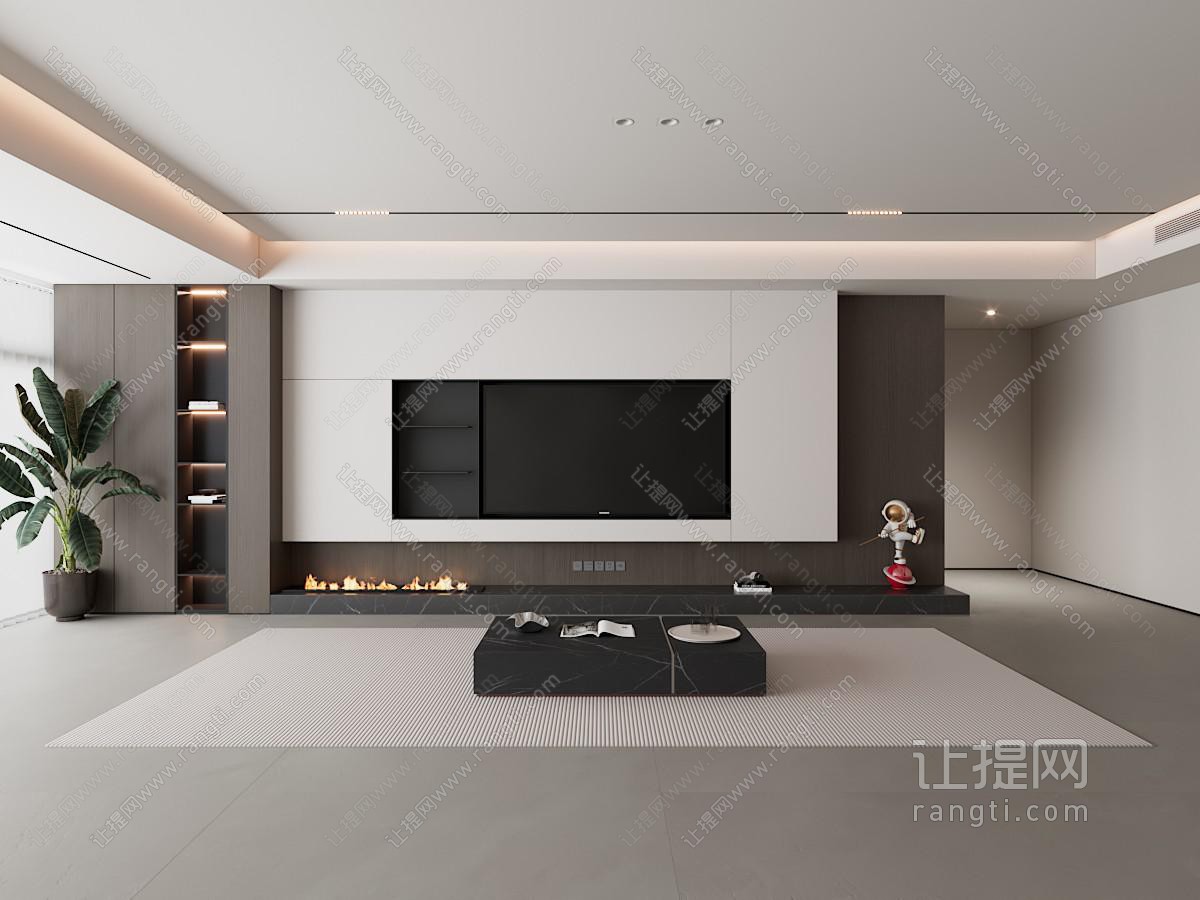 现代客厅电视背景墙