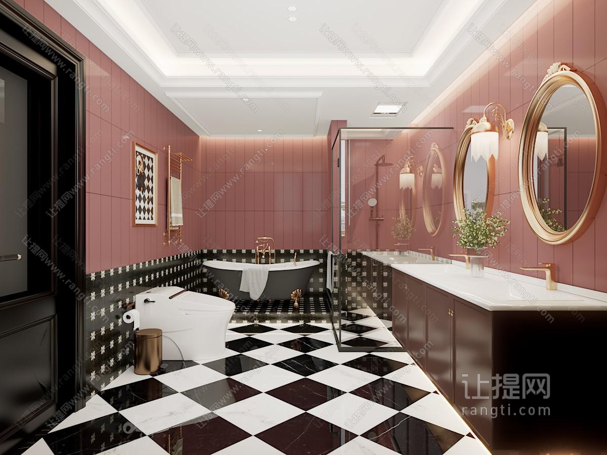 法式轻奢卫浴间 洗手间