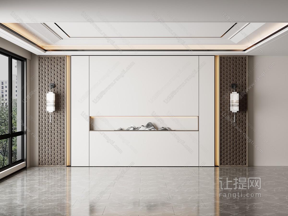 新中式背景墙
