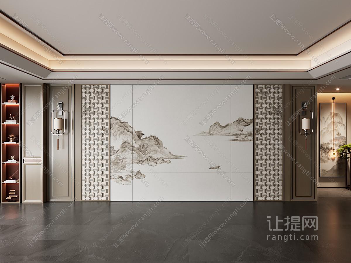 新中式背景墙