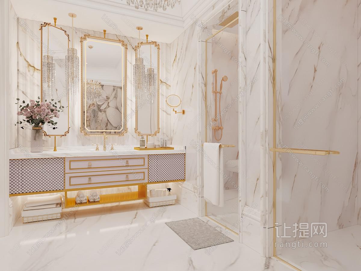 法式轻奢卫浴间 洗手间
