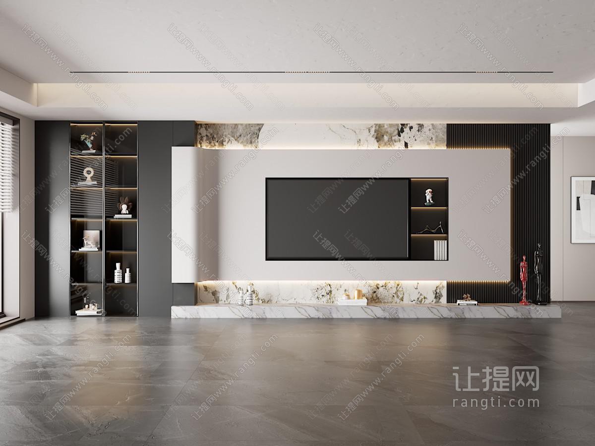 现代客厅电视背景墙