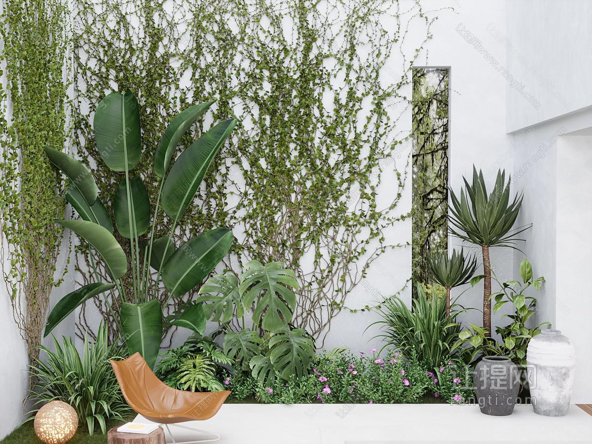 现代庭院植物景观园艺小品