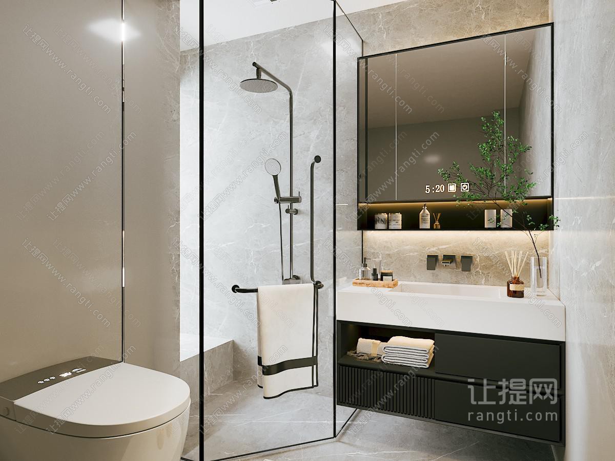 现代卫浴间 洗手间