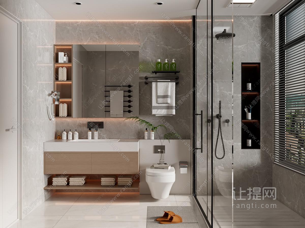 现代卫浴间 洗手间
