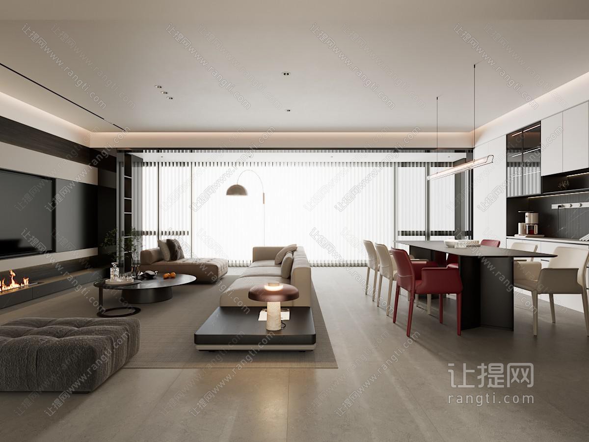 现代客厅餐厅