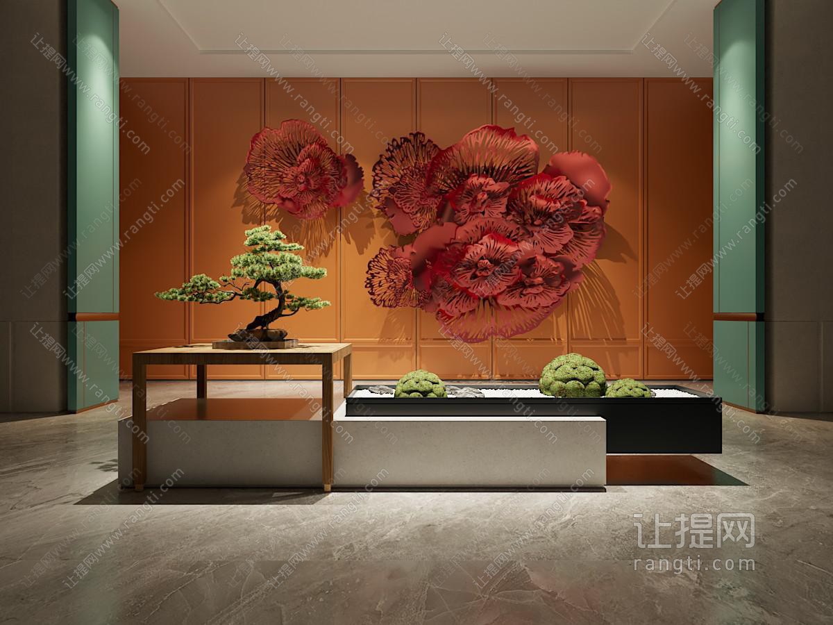 新中式室内景观园艺小品