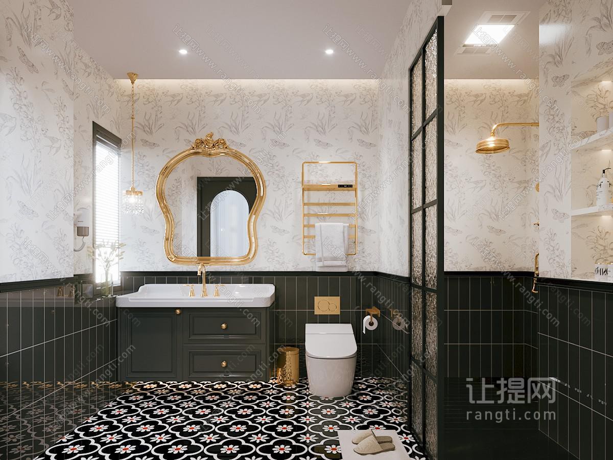 法式轻奢卫浴间 洗手间