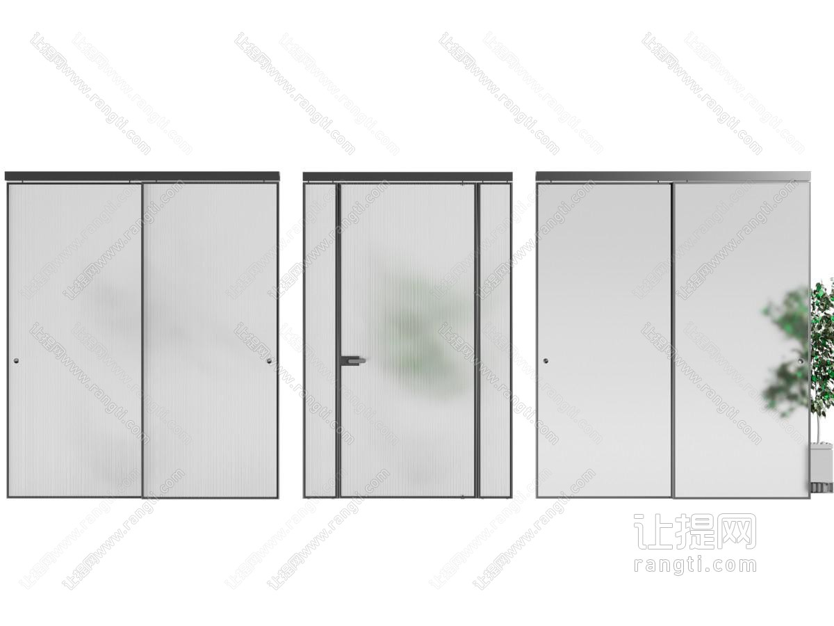 现代玻璃推拉门