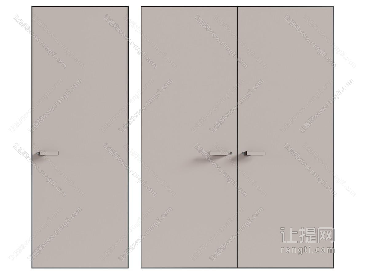 现代单扇平开门 双开门