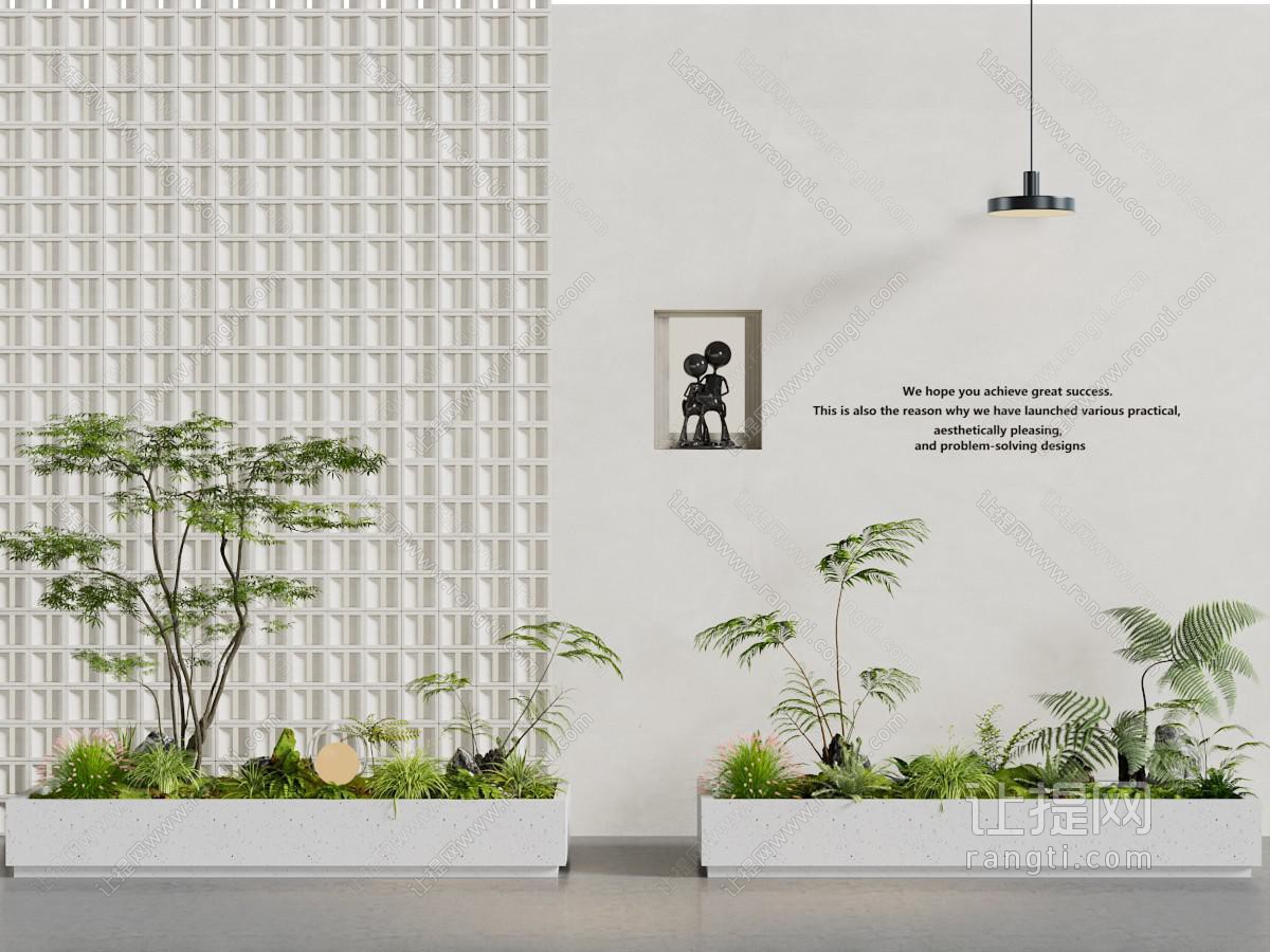 现代室内花坛花草植物景观园艺小品