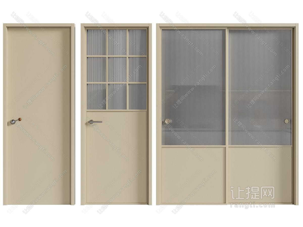 现代平开门 木门 玻璃推拉门