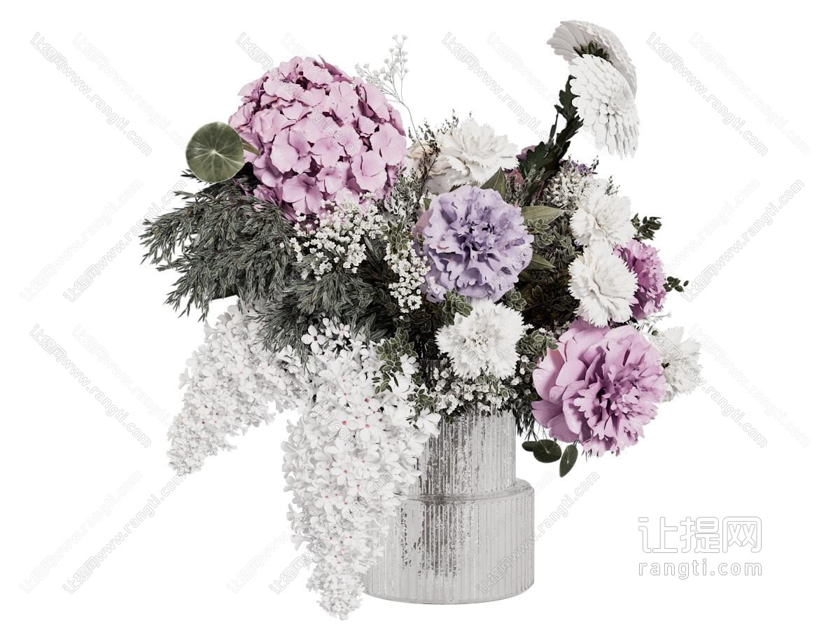 现代玻璃花瓶花卉