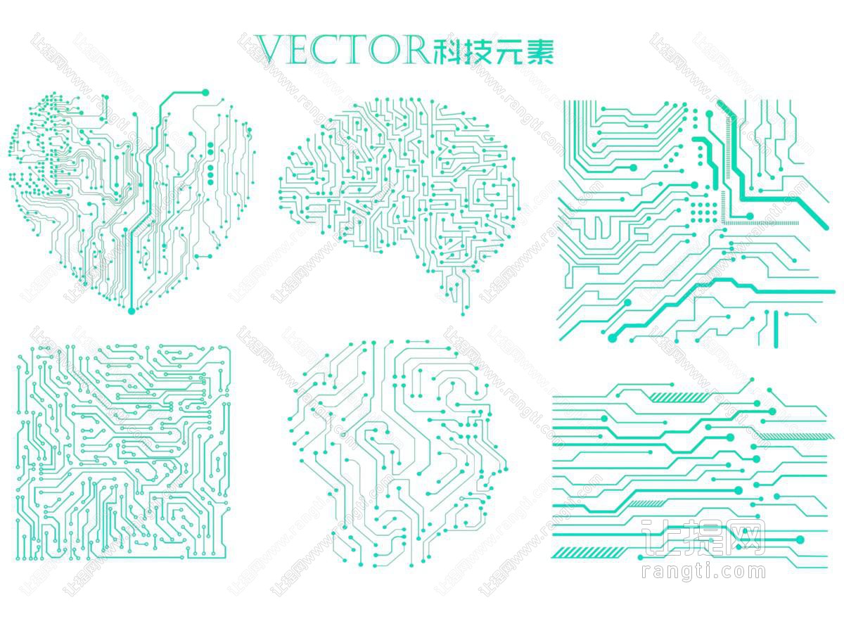 现代科技元素墙饰 电路板 CPU芯片 主板线路图