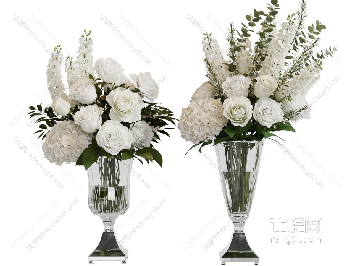 现代玻璃花瓶花卉