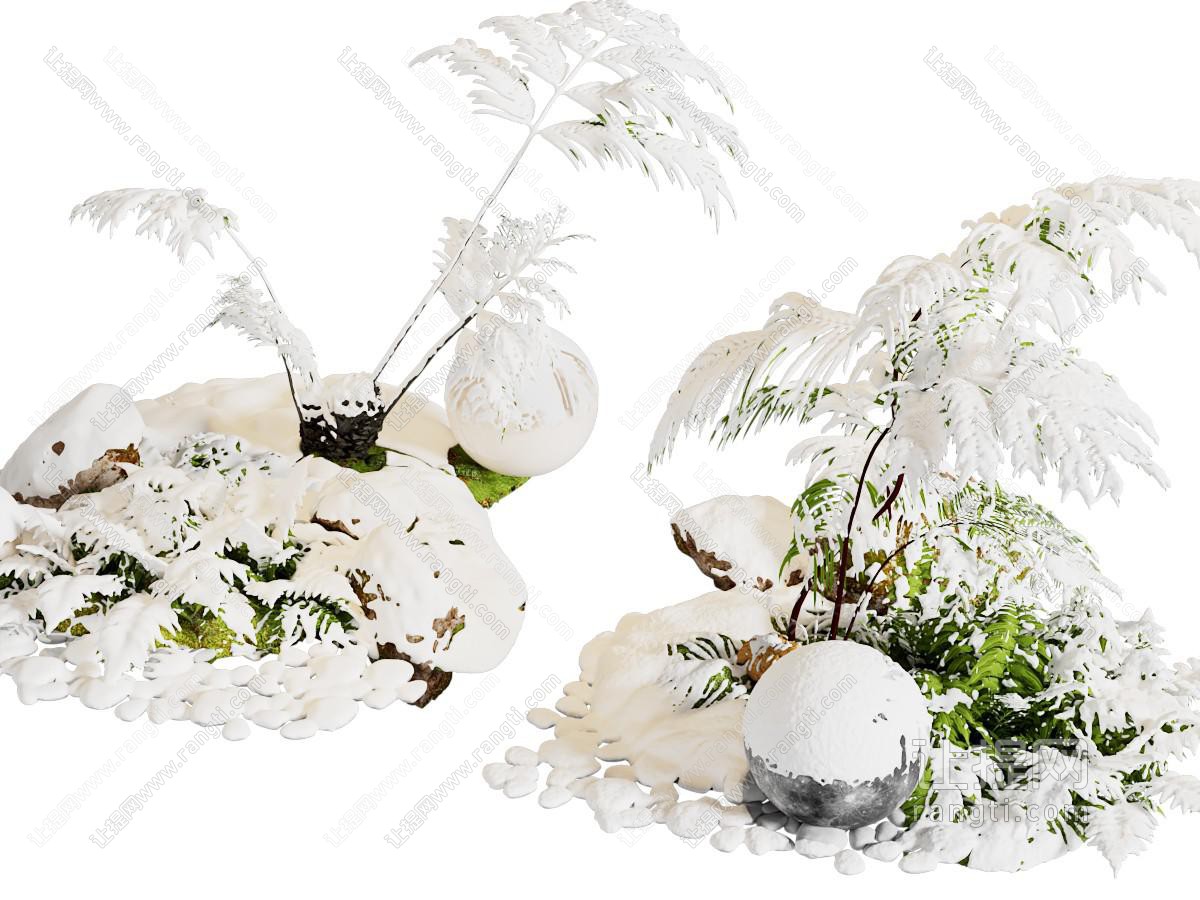 现代雪地景观园艺小品