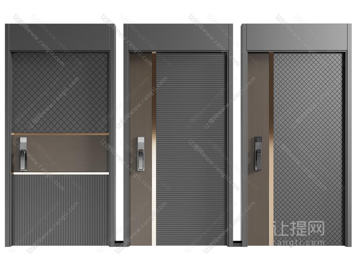现代防盗门 入户门 密码锁平开门