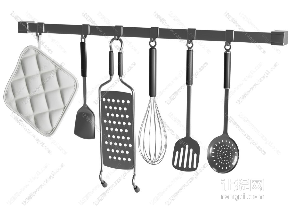 现代挂墙上的勺子 铲子 厨具组合