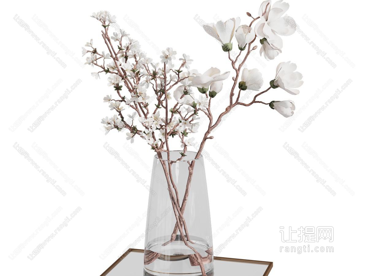 现代玻璃花瓶花卉