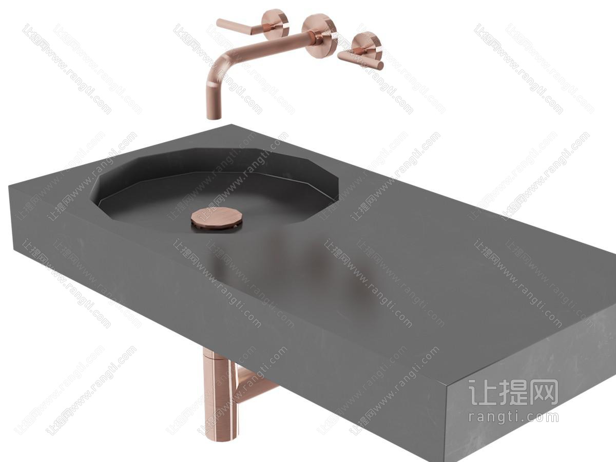 现代轻奢洗手台 水龙头