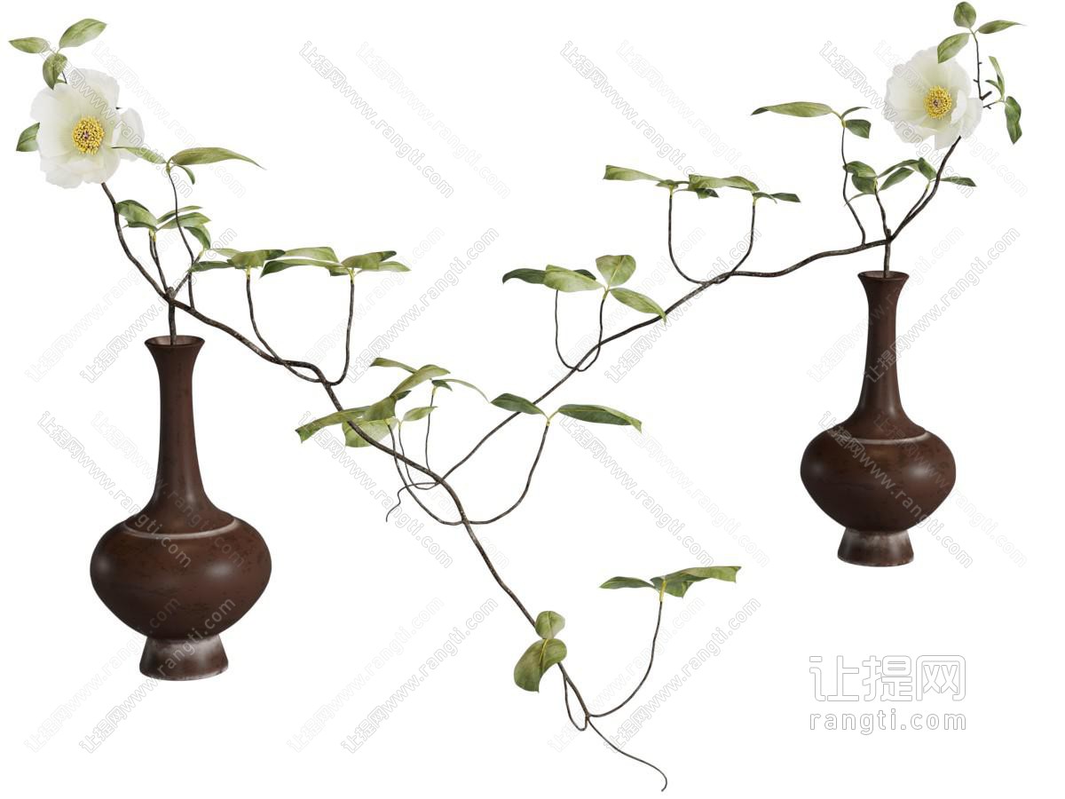 新中式花瓶花卉