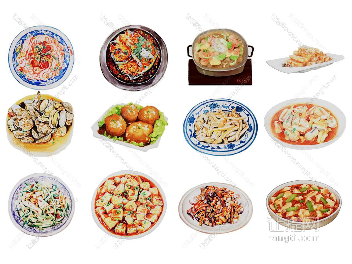 现代中餐炒菜 炖菜 食物