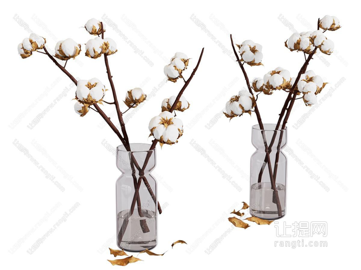 现代玻璃花瓶花卉