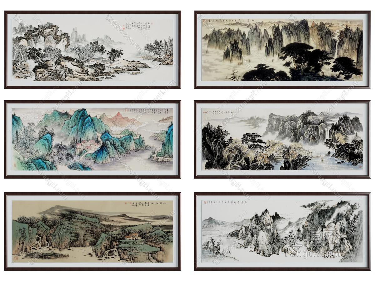 新中式山水装饰挂画