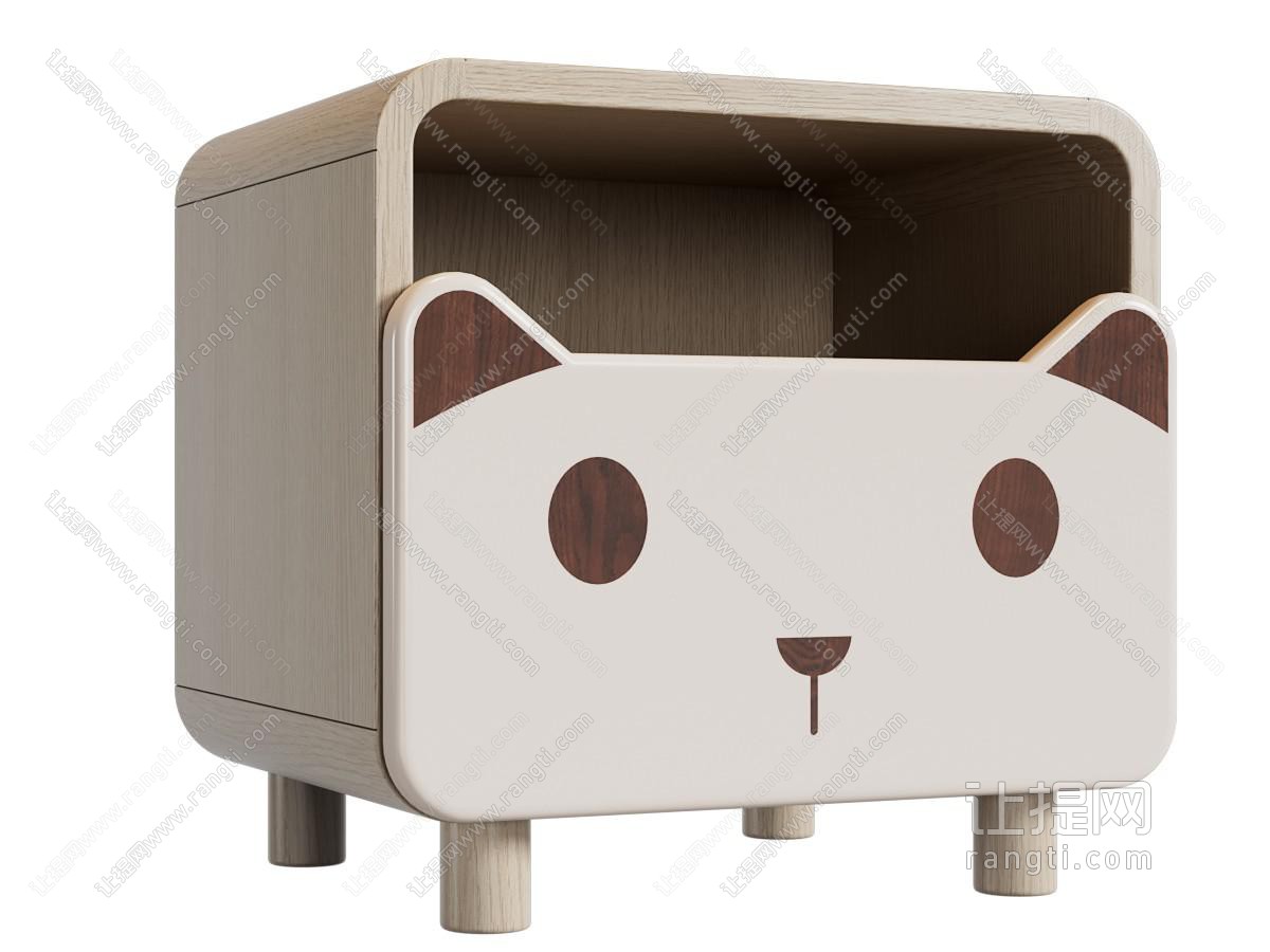 现代卡通猫床头柜
