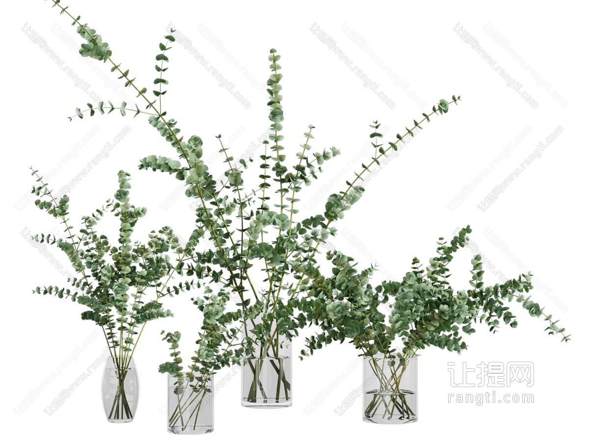 现代玻璃花瓶花卉