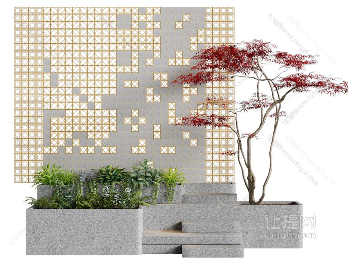 现代庭院造景 植物景观园艺小品