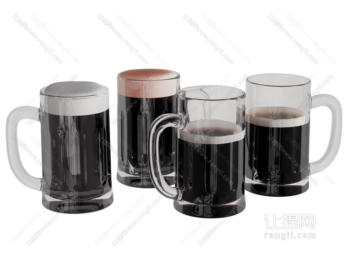 现代啤酒杯 饮料杯子 酒瓶酒杯