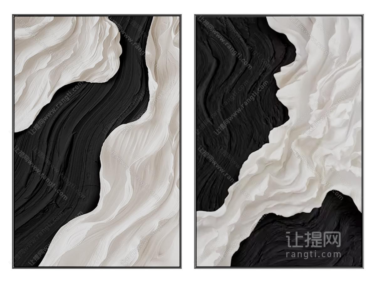 现代黑白装饰挂画