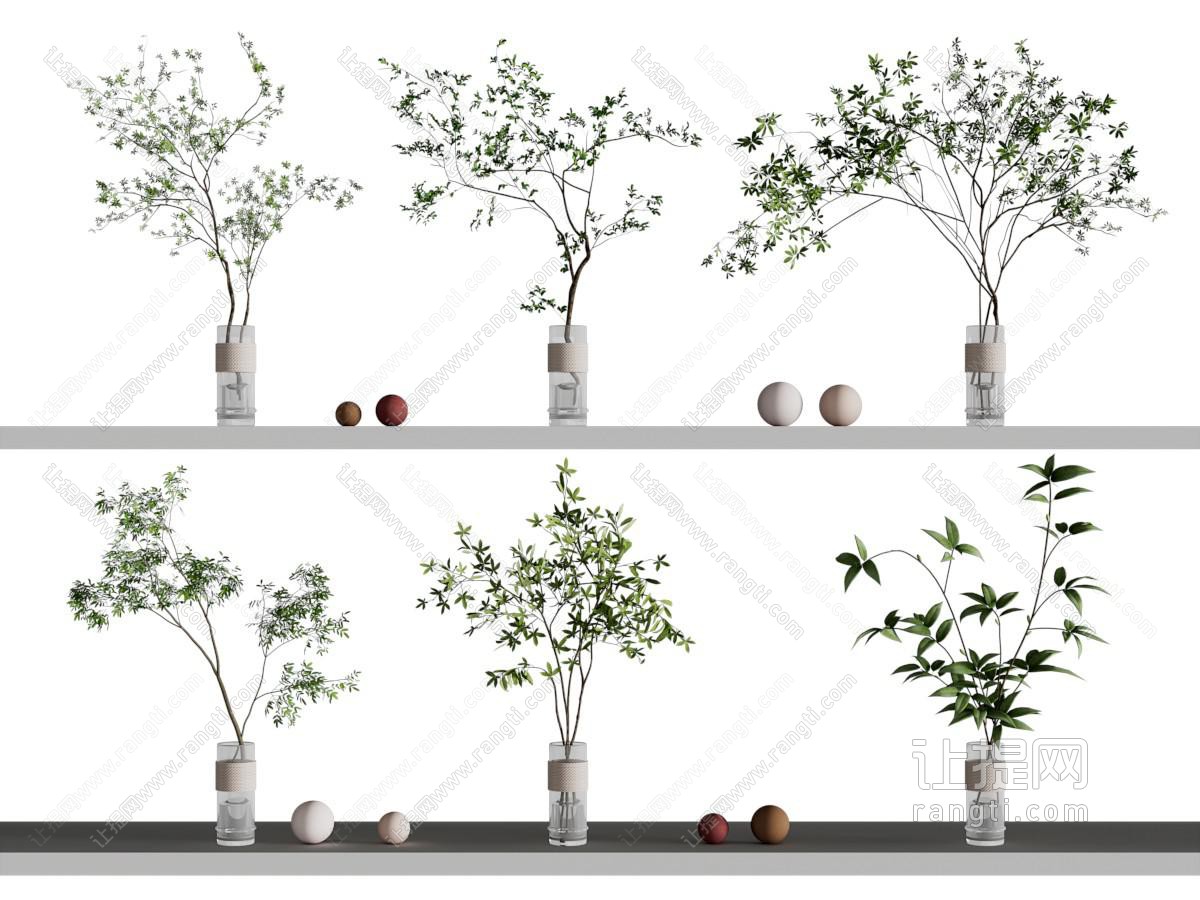 现代玻璃花瓶花卉