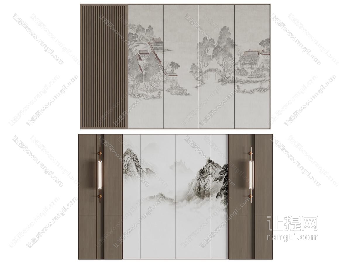 新中式背景墙