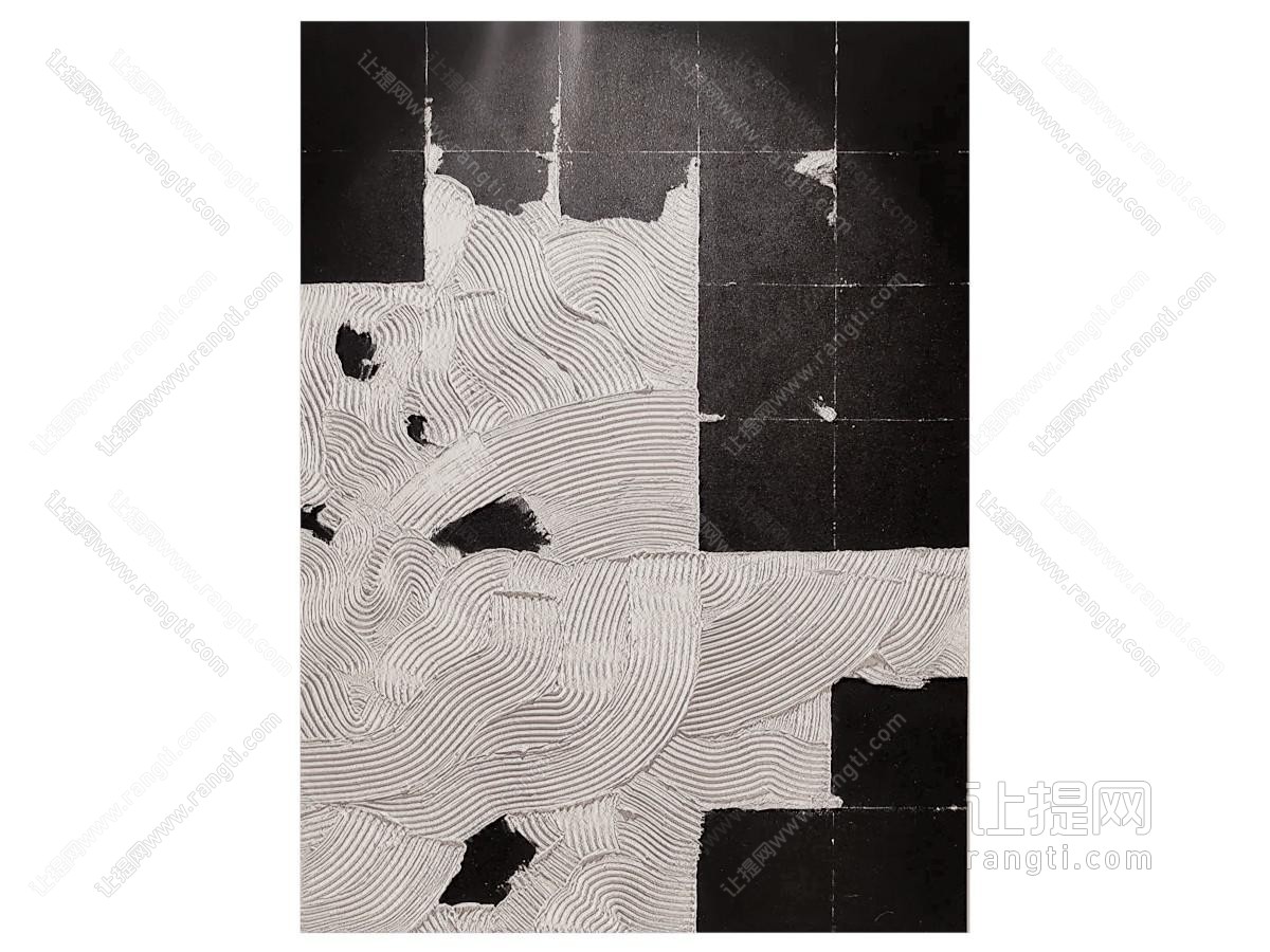 现代黑白装饰挂画 肌理画