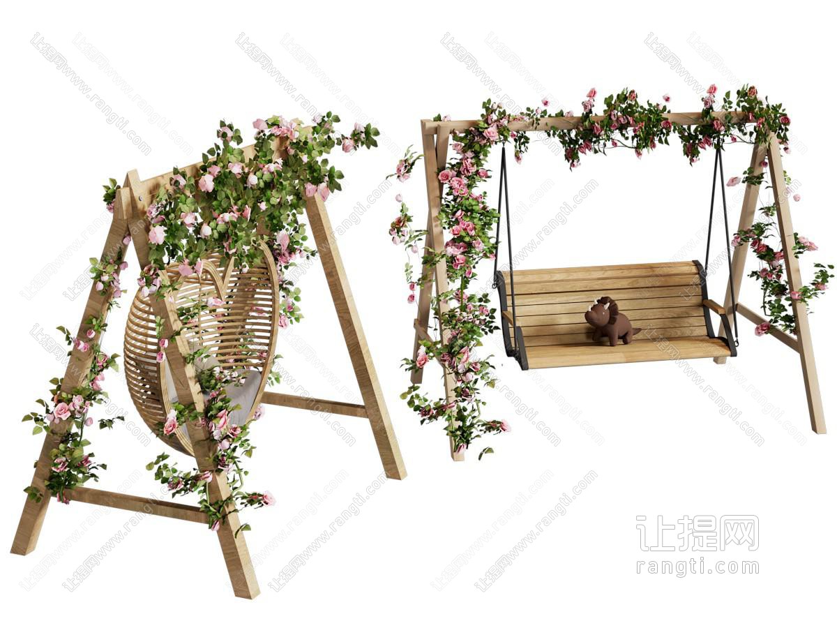 现代花架 秋千架 吊椅