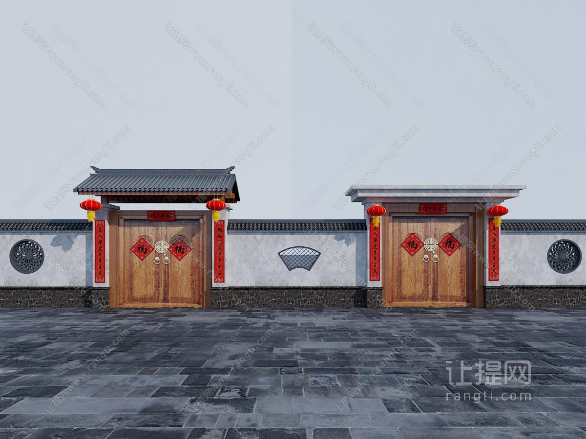 新中式乡村农家庭院门