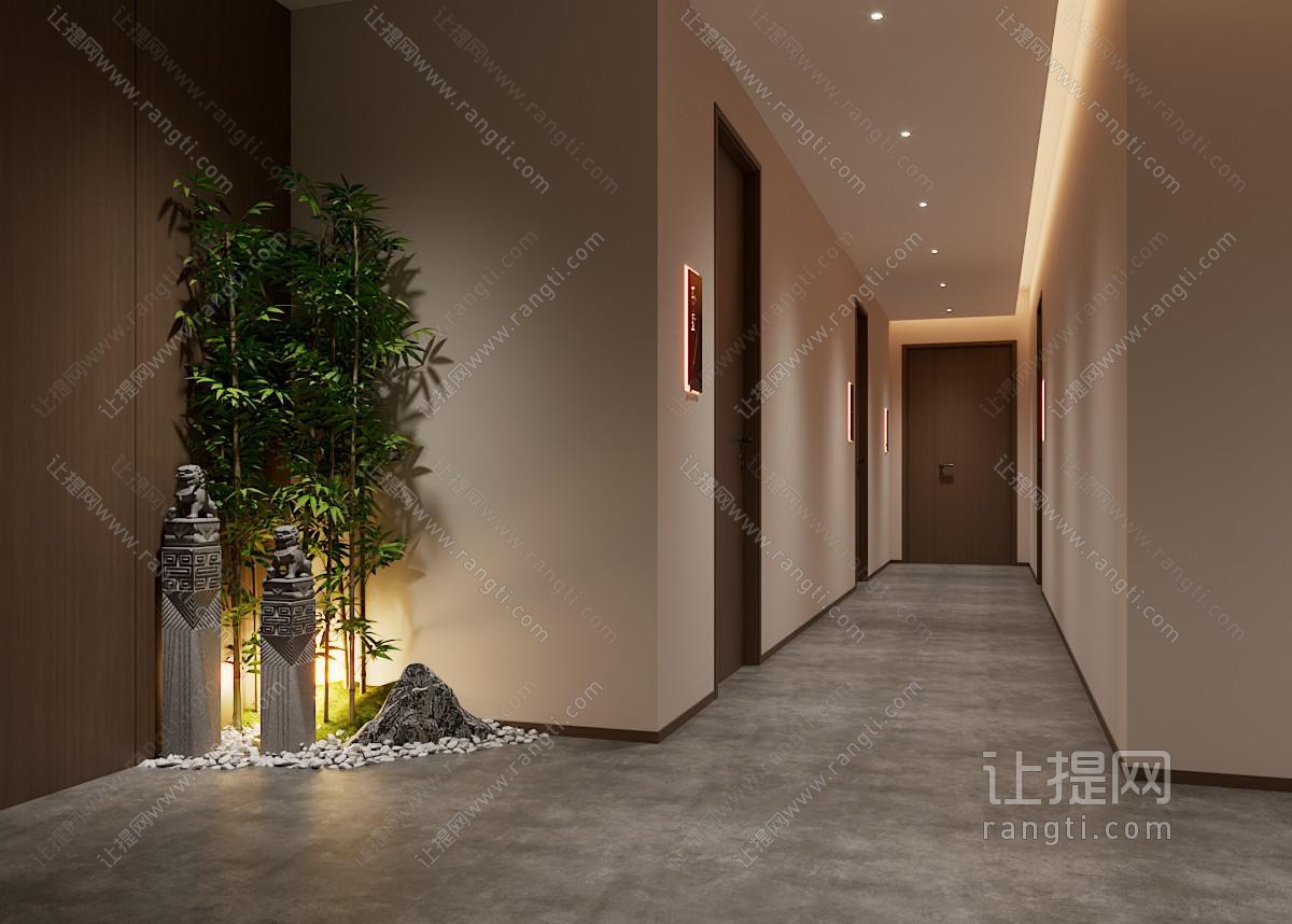 侘寂风酒店过道