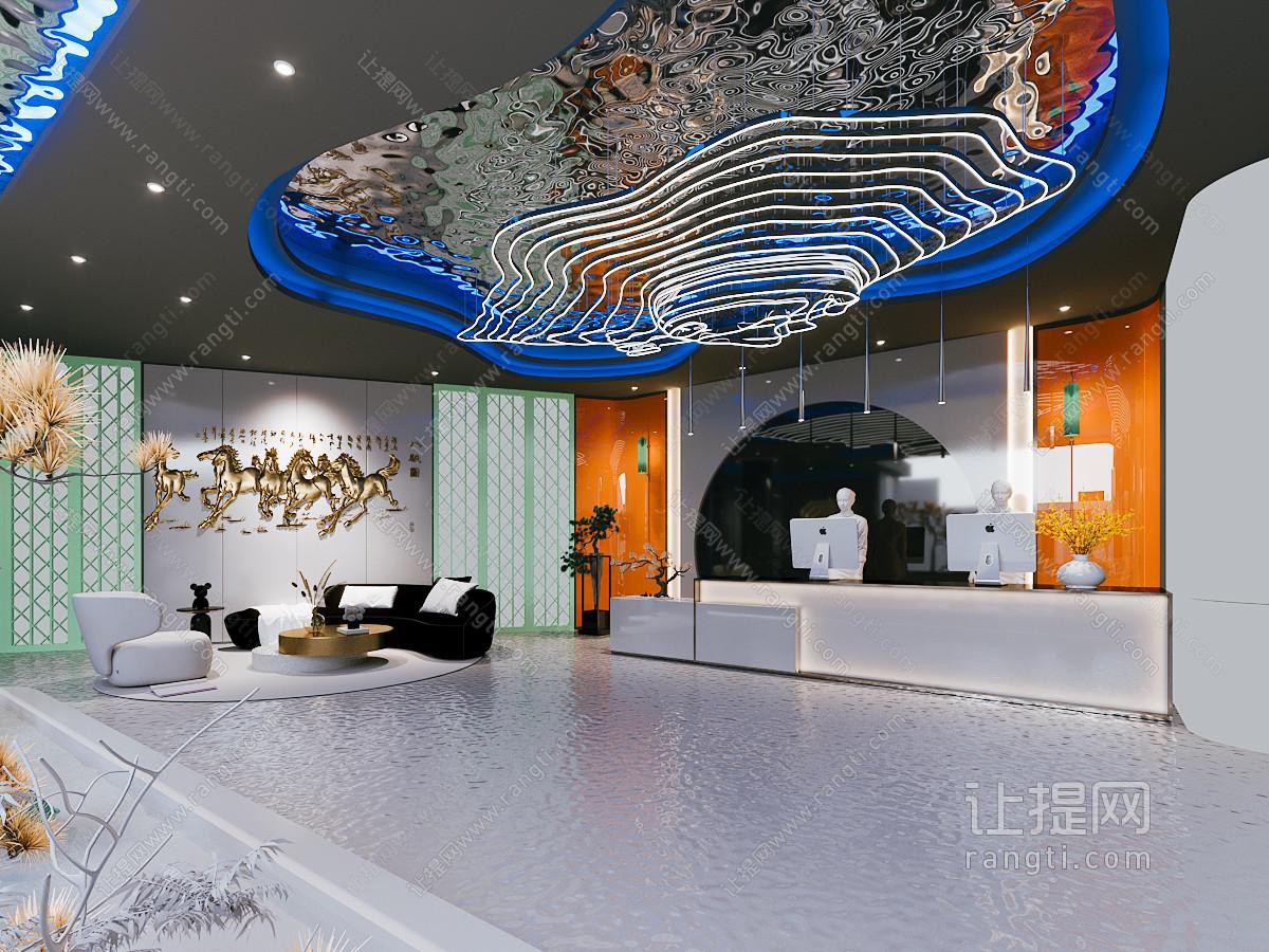 现代洗浴中心大厅