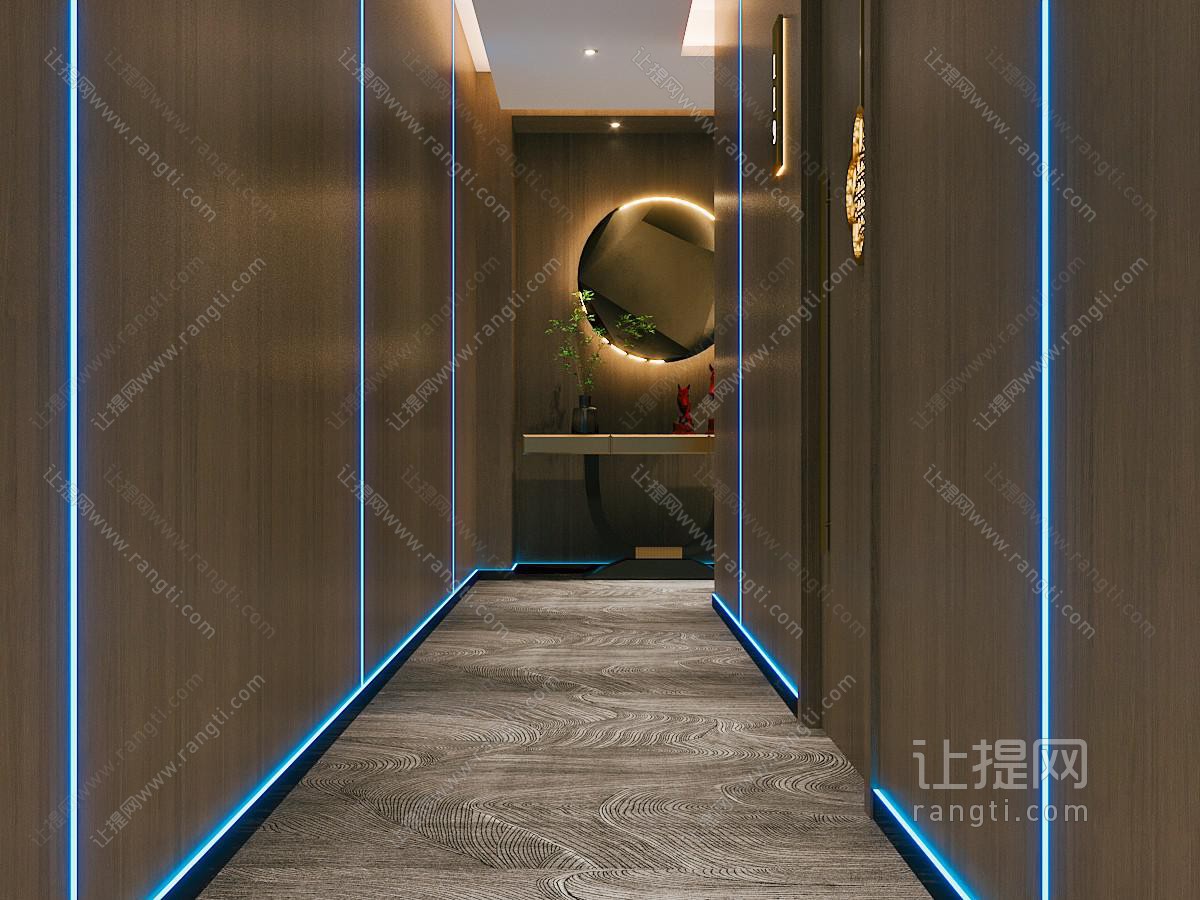 现代足浴店过道