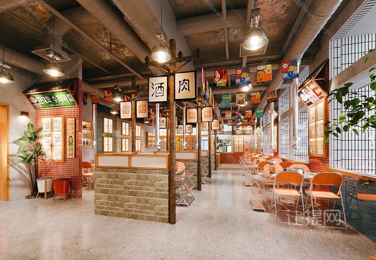 工业风韩式烤肉店