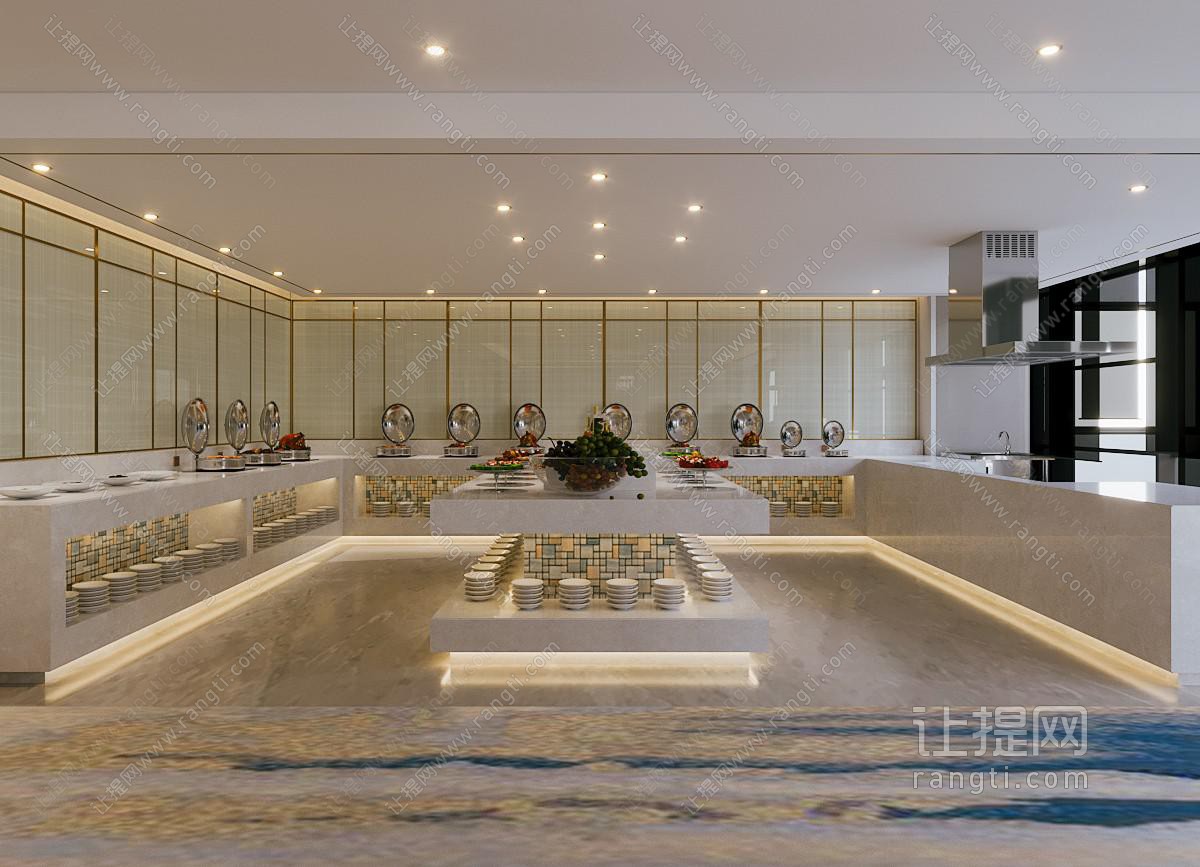 现代自助餐厅取餐区