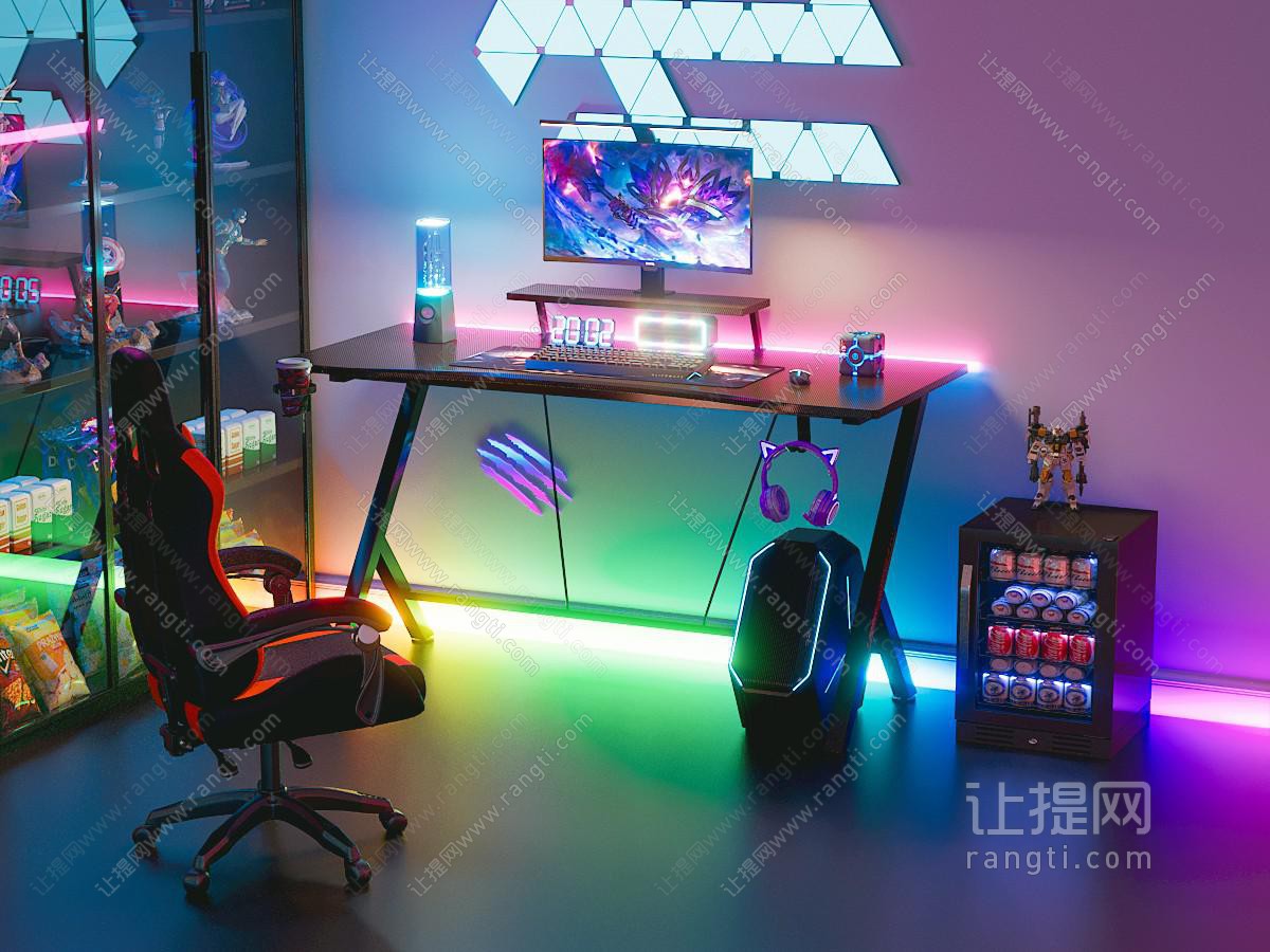 现代电竞桌椅组合