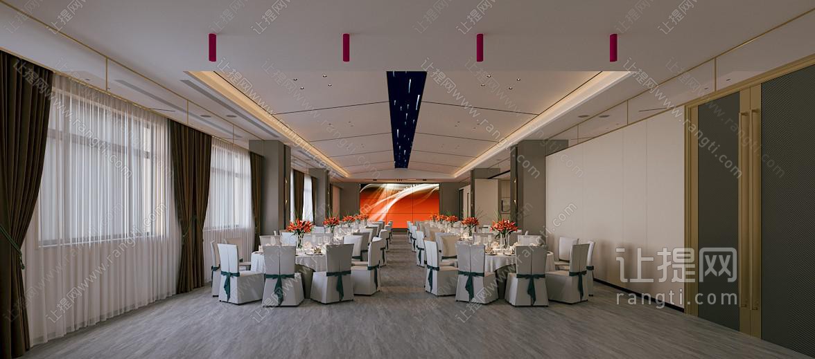 酒店宴会厅婚宴就餐区