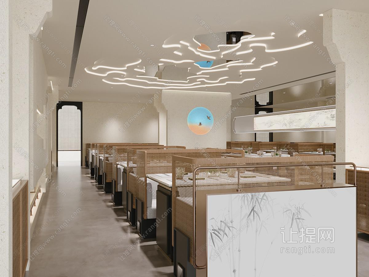 新中式徽派中餐馆就餐区
