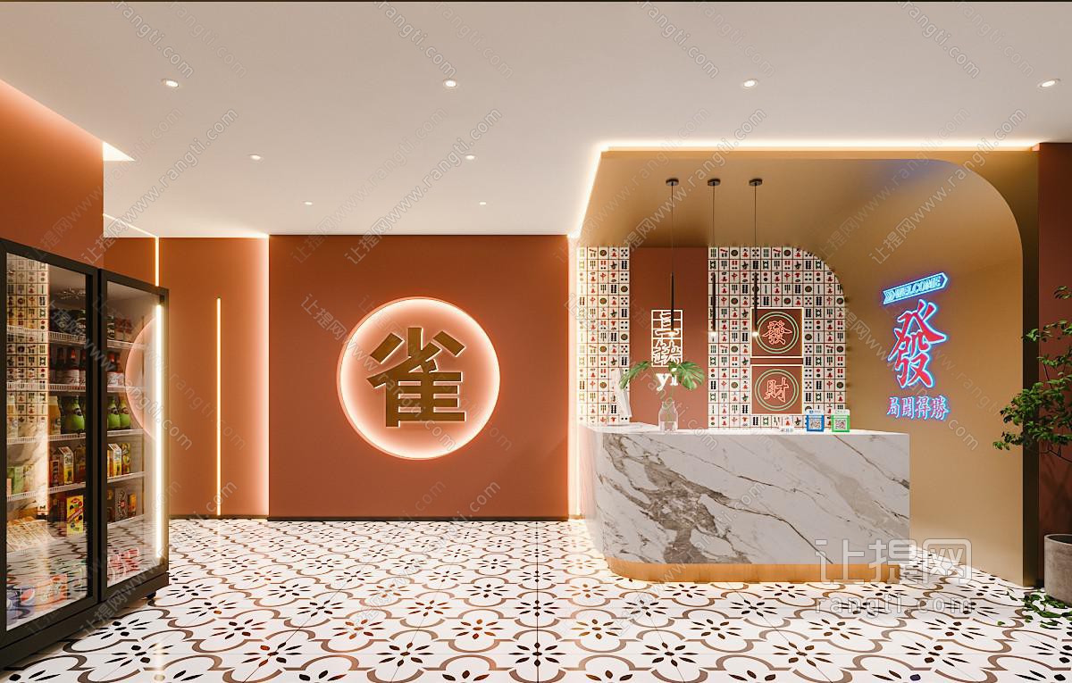 现代工业风棋牌室