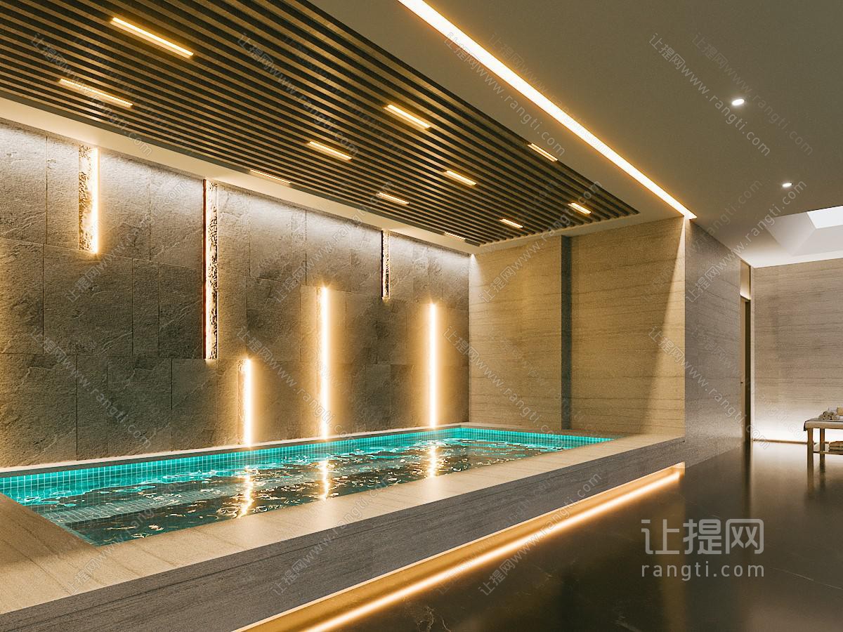 现代轻奢足浴店 洗浴中心小浴池 浴池 小浴池 洗浴中心